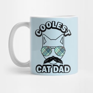 Coolest Cat Dad Plaid Sunglasses Kitten Father Mug